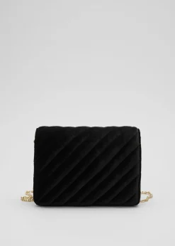 Discount & Other Stories Velvet Shoulder Bag Black