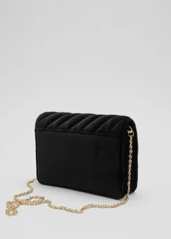 Discount & Other Stories Velvet Shoulder Bag Black