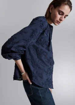 Online & Other Stories Voluminous Floral-Appliqué Blouse