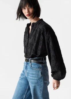 Online & Other Stories Voluminous Floral-Appliqué Blouse