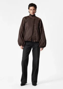 Shop & Other Stories Voluminous-Sleeve Bomber Jacket Dark Brown
