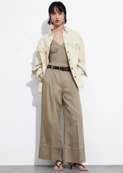 Cheap & Other Stories Wide Fold-Up Cuff Trousers Mole