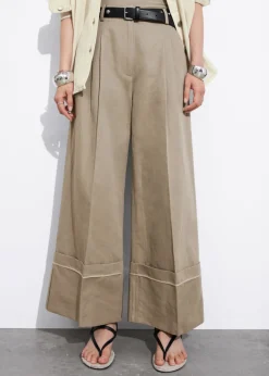 Cheap & Other Stories Wide Fold-Up Cuff Trousers Mole