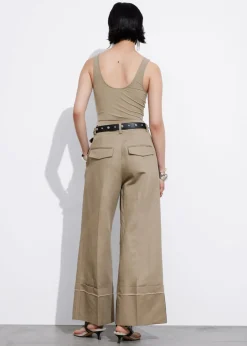 Cheap & Other Stories Wide Fold-Up Cuff Trousers Mole