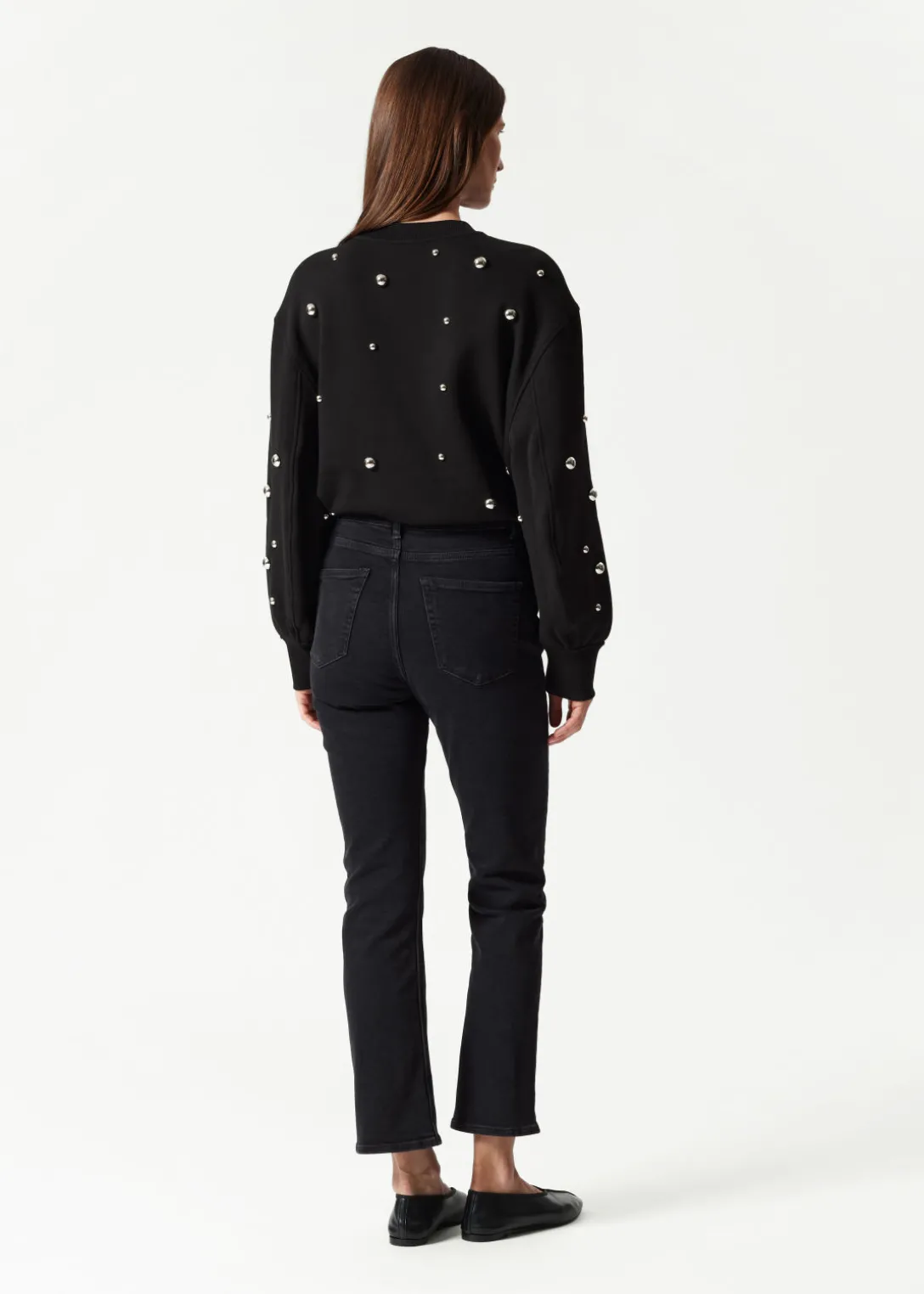 Shop & Other Stories Wide Leg Cropped Jeans Black