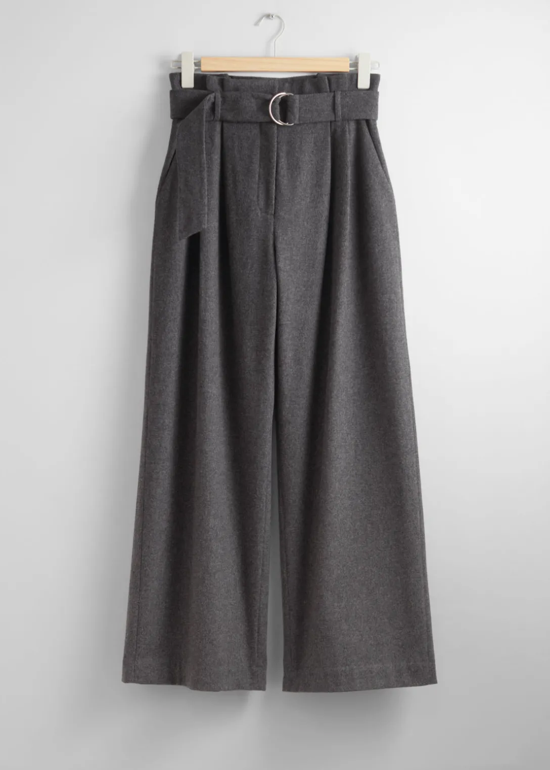 Clearance & Other Stories Wide Paperbag-Waist Trousers Grey