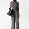 Cheap & Other Stories Wide Sleeveless Tweed Jumpsuit Black Tweed