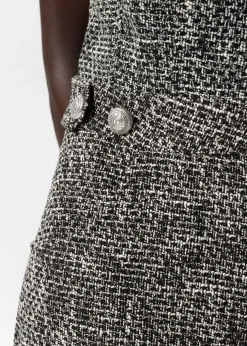 Cheap & Other Stories Wide Sleeveless Tweed Jumpsuit Black Tweed