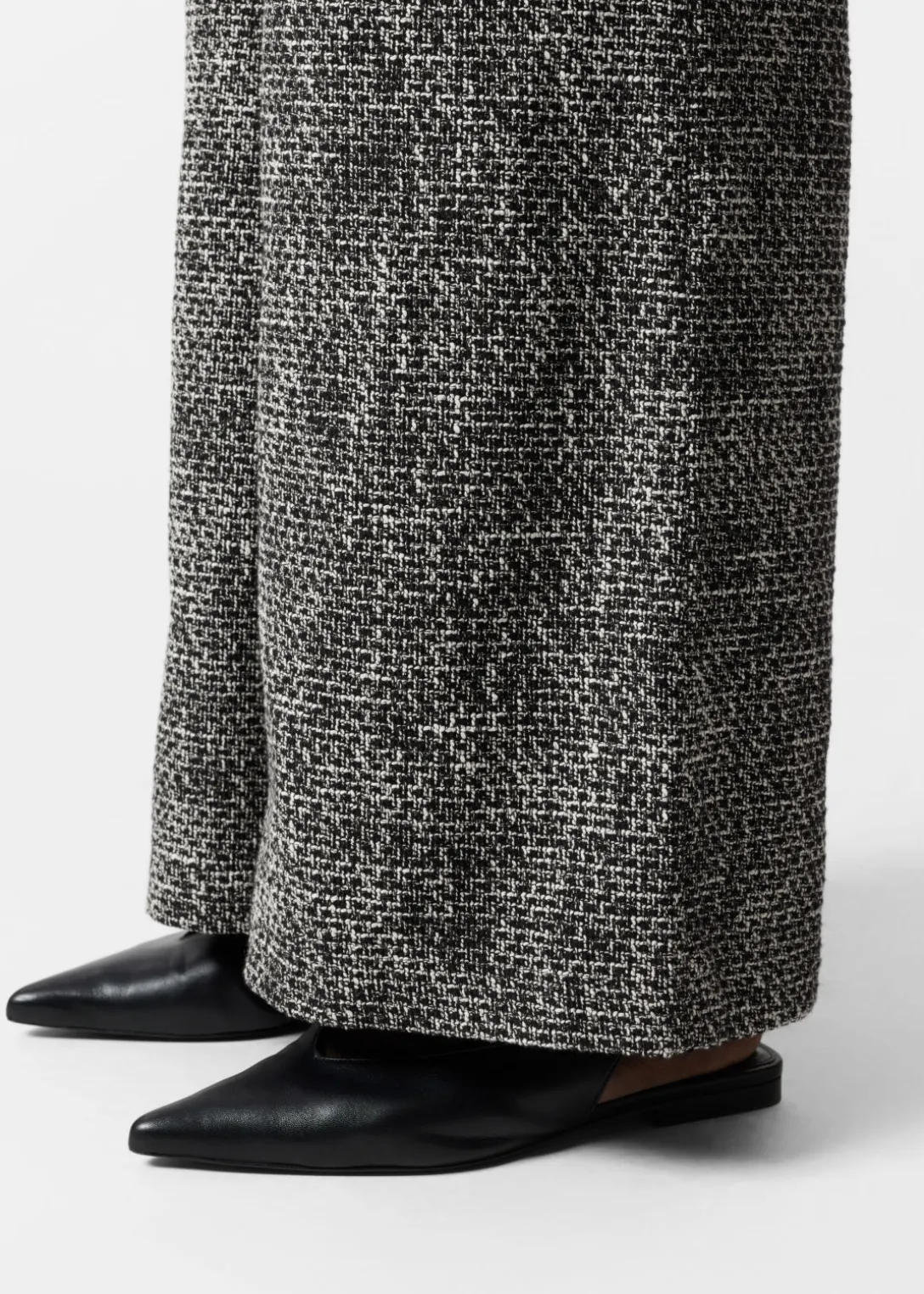 Cheap & Other Stories Wide Sleeveless Tweed Jumpsuit Black Tweed