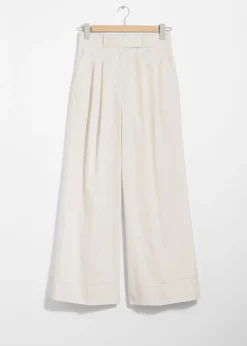 Sale & Other Stories Wide Tailored Trousers White