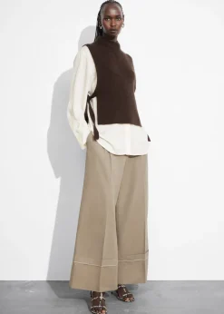 Clearance & Other Stories Wool Bib Collar Dark Brown