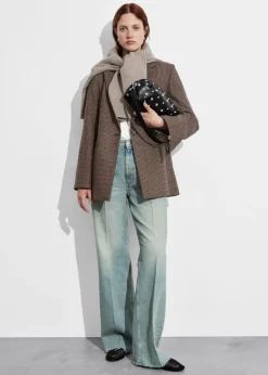 Hot & Other Stories Wool-Blend Blazer Brown Houndstooth