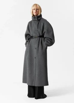 Hot & Other Stories Wool-Blend Funnel-Collar Coat