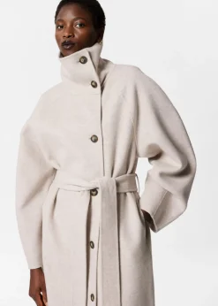 Hot & Other Stories Wool-Blend Funnel-Collar Coat
