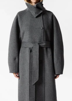 Hot & Other Stories Wool-Blend Funnel-Collar Coat