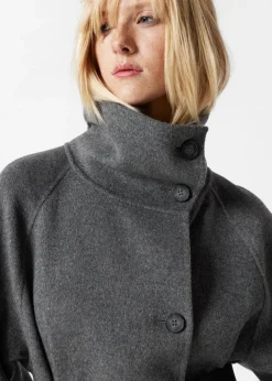 Hot & Other Stories Wool-Blend Funnel-Collar Coat