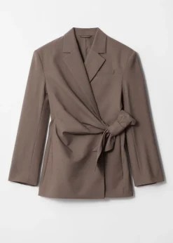 Cheap & Other Stories Wool-Blend Wrap Blazer Mole