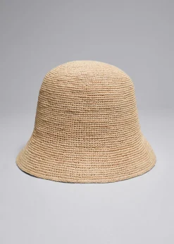 Cheap & Other Stories Woven Raffia Bucket Hat Straw