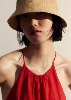 Cheap & Other Stories Woven Raffia Bucket Hat Straw