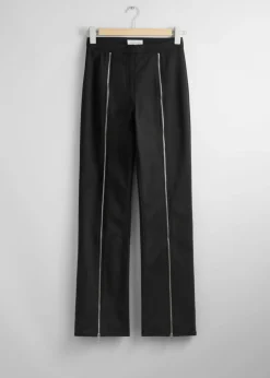 Fashion & Other Stories Zipper-Detailed Trousers Black